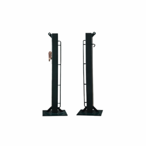 Jeu de 2 Poteaux de Tennis Fixes Carrés 80x80mm avec Base à Visser – Usage Collectif