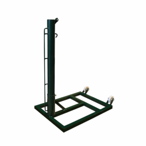 INFINITE SPORT – Jeu de 2 Poteaux de Tennis Transférables Acier Laqué Section Ronde Ø 80mm – Base Mobile à Roulettes