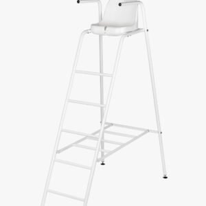 INFINITE SPORT - Chaise d'Arbitre Acier Galvanisé Laqué Blanc – Pieds Réglables, Coque Anti-UV