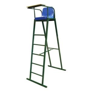INFINITE SPORT - Chaise de tennis professionnelle en acier – Siège PVC, tablette bois rabattable, hauteur 175 cm